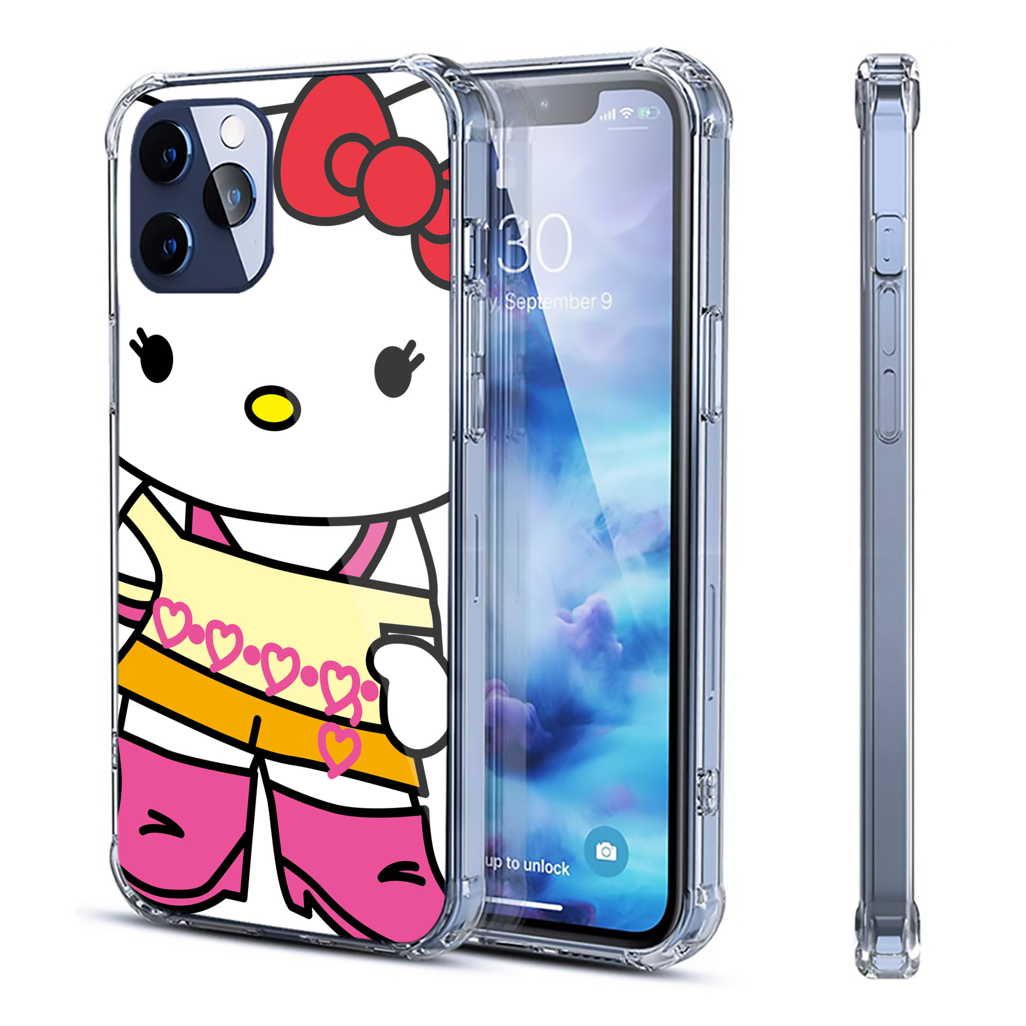 （画像用） Hello Kitty ハローキティ 【iPhone 12シリーズ対応】透明スマホケース（クリアソフトケース）